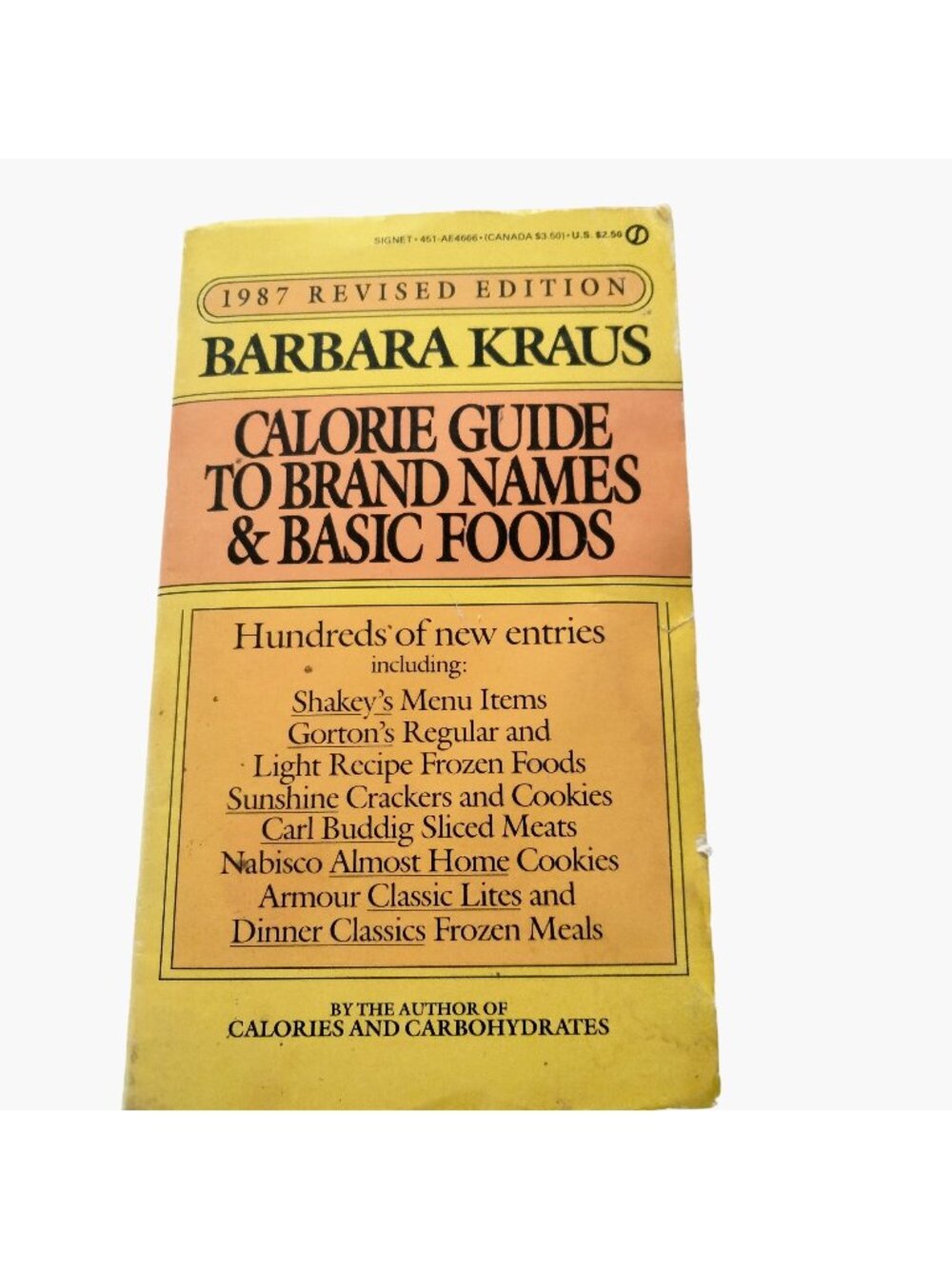 Calorie Guide to Brand Names Basic Foods Barbara Kraus 1987 Revised Edition Book